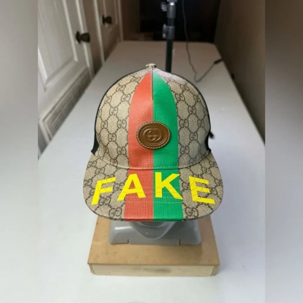 Gucci GG Supreme Monogram Baseball Hat 59 Beige Black